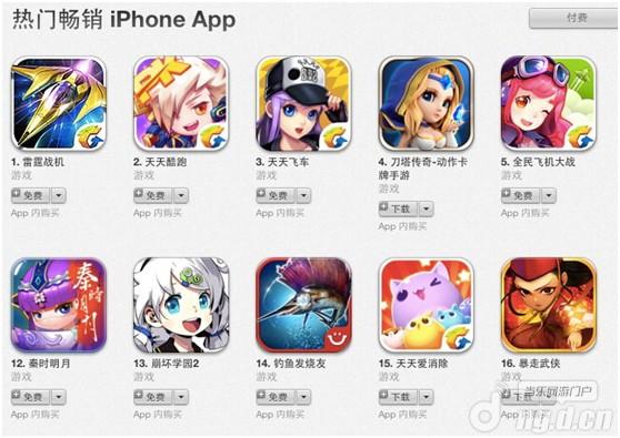 《暴走武侠》公测登iOS免费榜第三 DAU破50